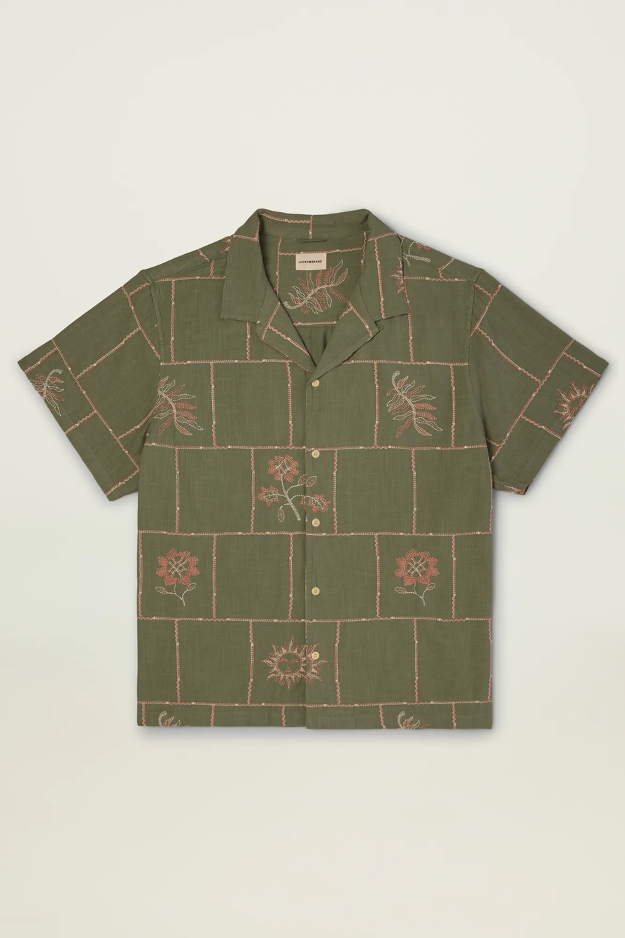 BIG AND TALL NOVELTY CAMP COLLAR SHIRT, image 1
