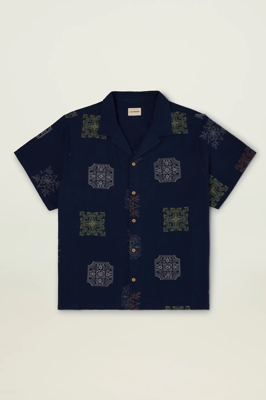 BIG AND TALL NOVELTY CAMP COLLAR SHIRT, image 1