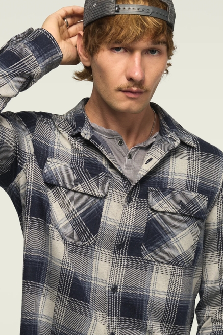 PLAID BRUSHED KNIT SHIRT, image 4