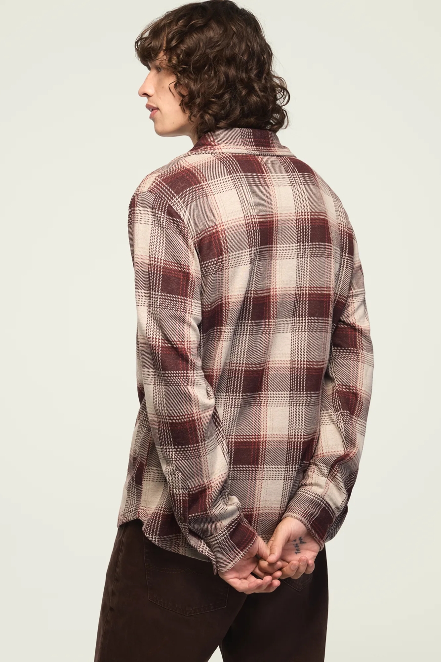 PLAID BRUSHED KNIT SHIRT, image 3