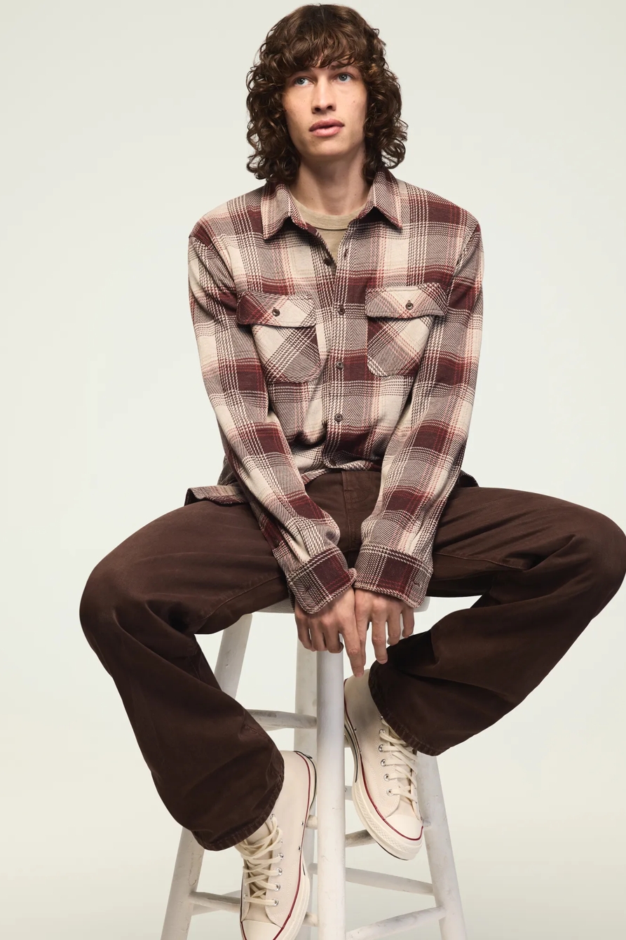 PLAID BRUSHED KNIT SHIRT, image 6