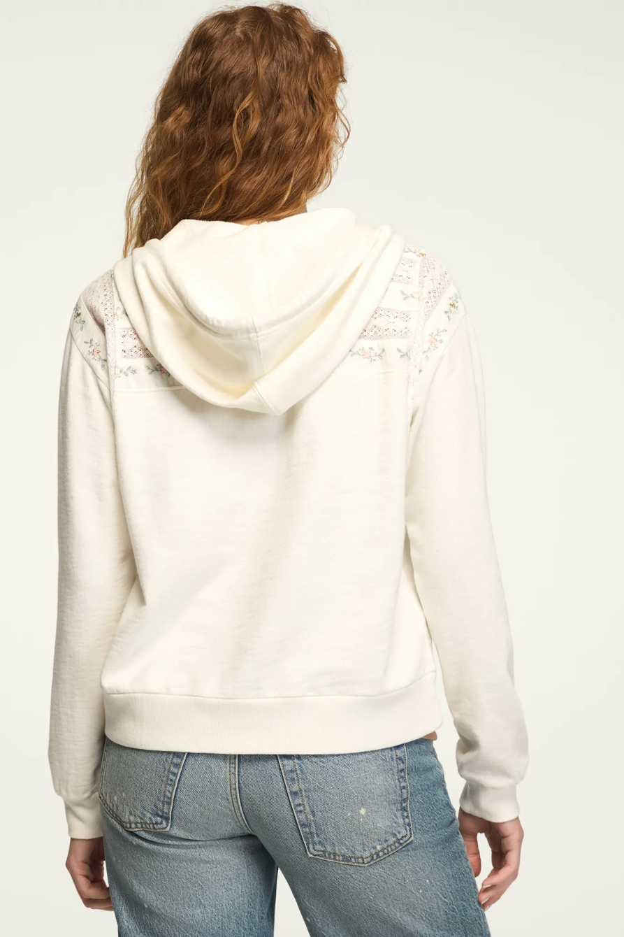 EMBROIDERED TRIM MIX HOODIE, image 3