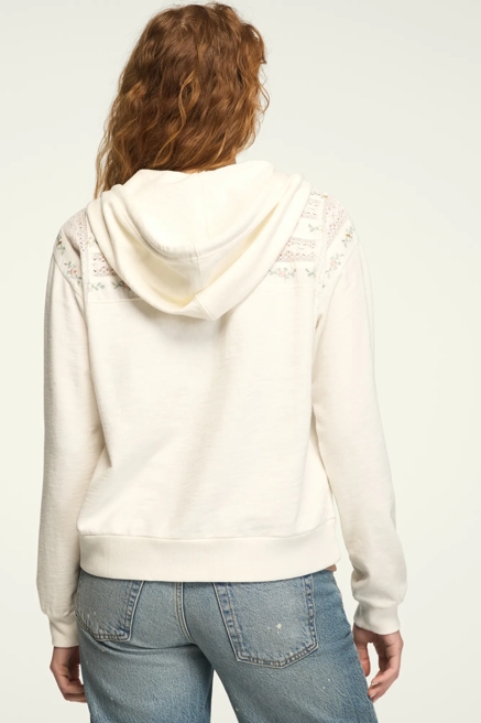 EMBROIDERED TRIM MIX HOODIE, image 3