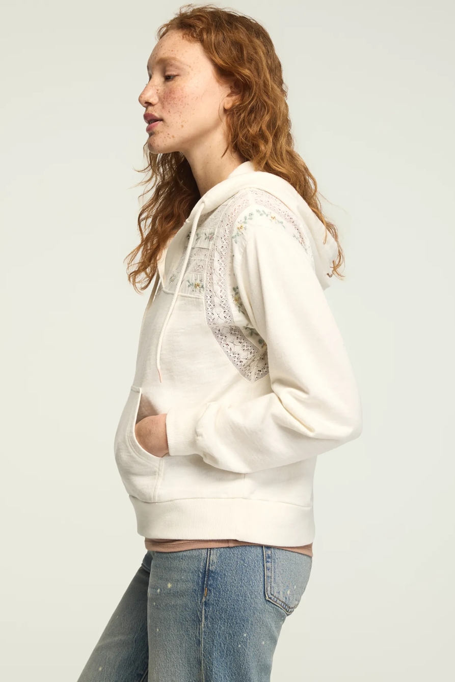 EMBROIDERED TRIM MIX HOODIE, image 4