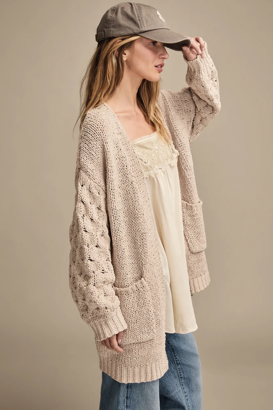 TEXTURED SLEEVE CARDIGAN, image 4