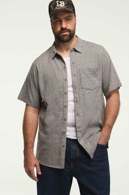 BIG AND TALL LINEN SHORT SLEEVE BUTTON UP SHIRT, image 2