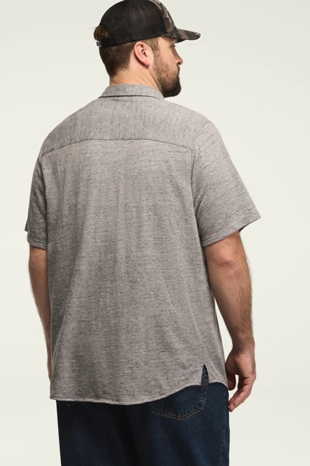 BIG AND TALL LINEN SHORT SLEEVE BUTTON UP SHIRT, image 3