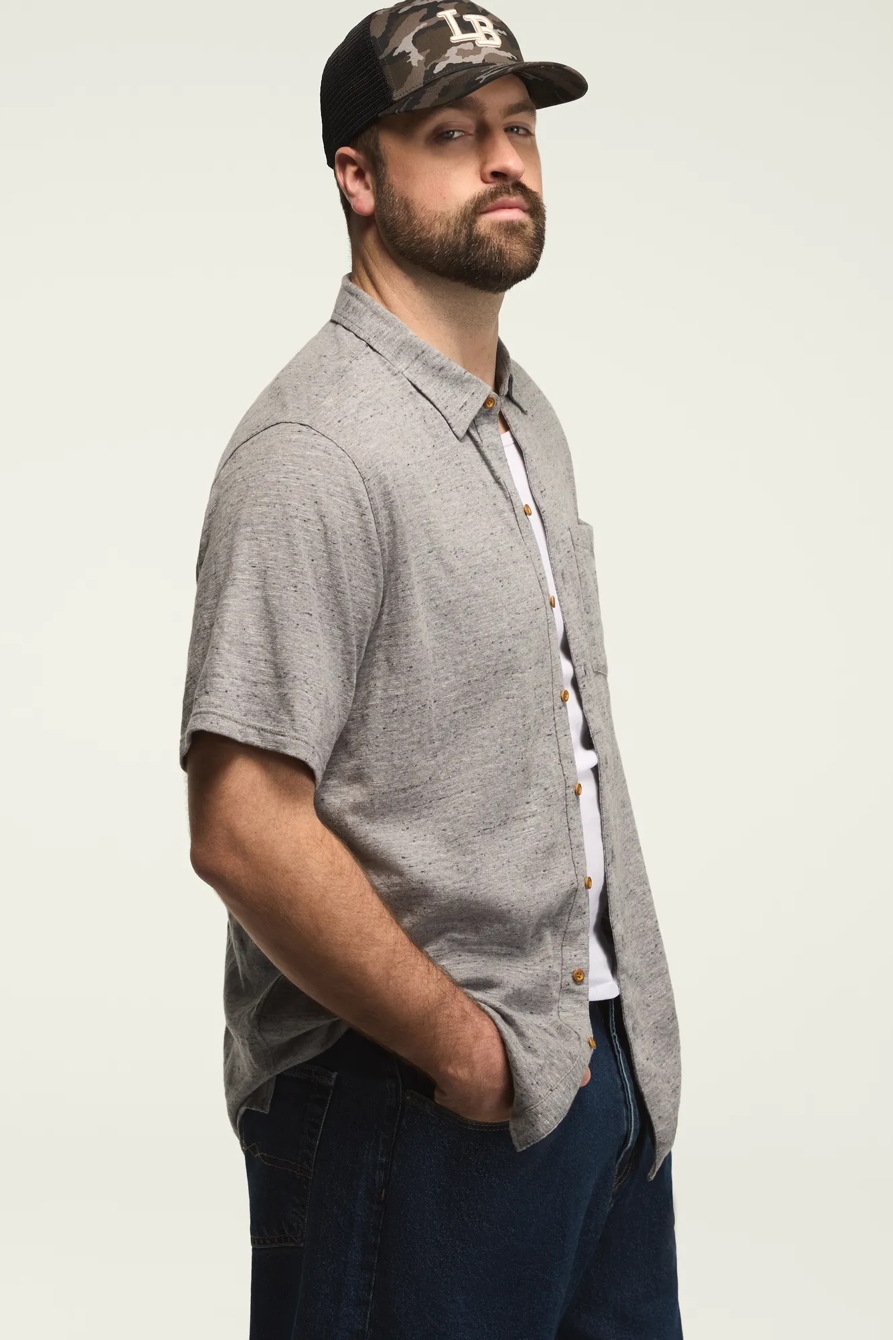 BIG AND TALL LINEN SHORT SLEEVE BUTTON UP SHIRT, image 4