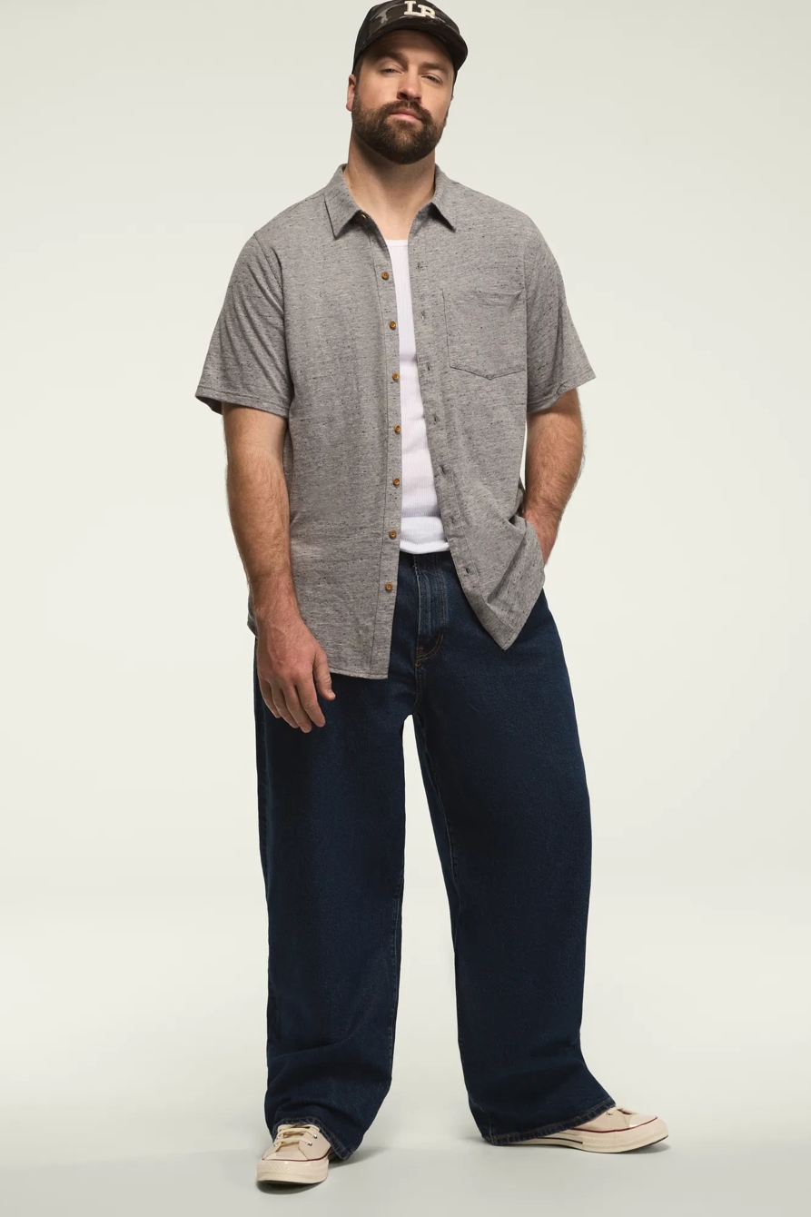 BIG AND TALL LINEN SHORT SLEEVE BUTTON UP SHIRT, image 5