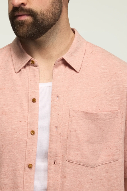 BIG AND TALL LINEN SHORT SLEEVE BUTTON UP SHIRT, image 4