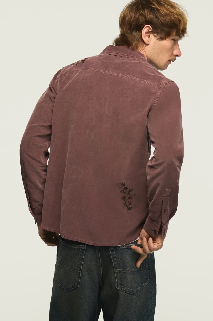 LONG SLEEVE EMBROIDERED CORDUROY WORKSHIRT, image 3