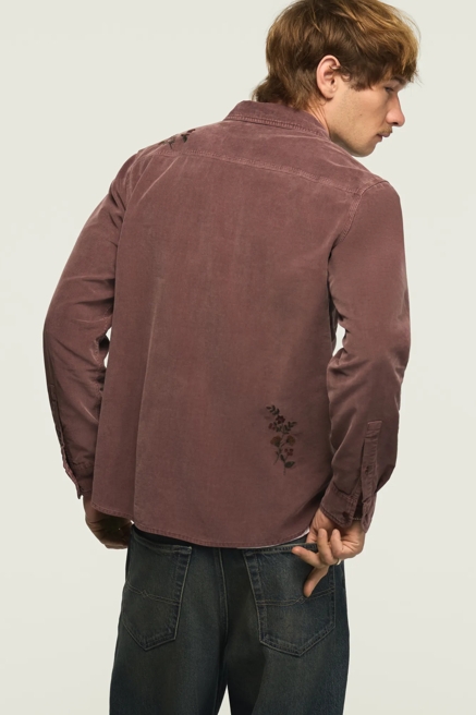 LONG SLEEVE EMBROIDERED CORDUROY WORKSHIRT, image 3