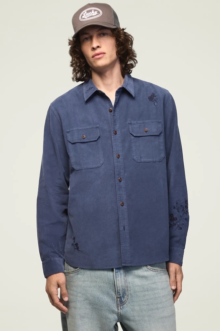 LONG SLEEVE EMBROIDERED CORDUROY WORKSHIRT, image 1
