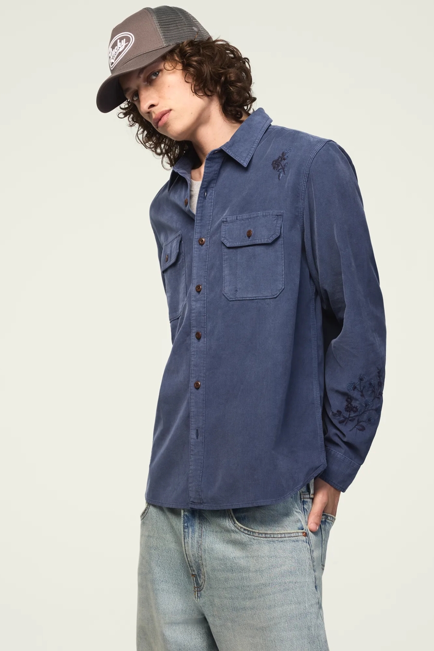 LONG SLEEVE EMBROIDERED CORDUROY WORKSHIRT, image 5
