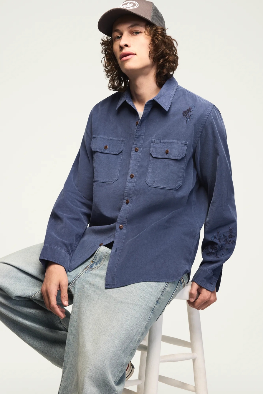 LONG SLEEVE EMBROIDERED CORDUROY WORKSHIRT, image 7
