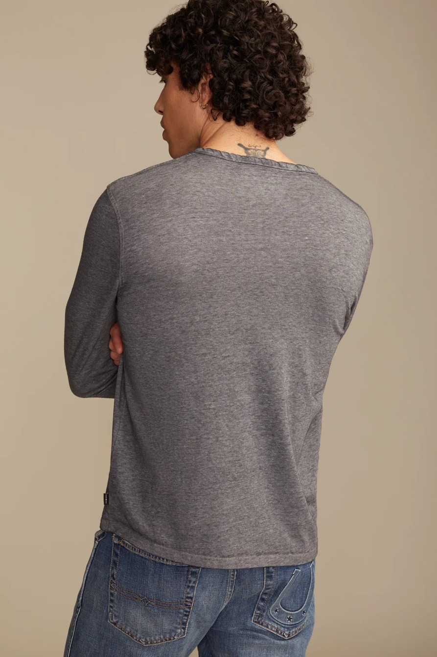 VENICE BURNOUT LONG SLEEVE NOTCH NECK TEE, image 3