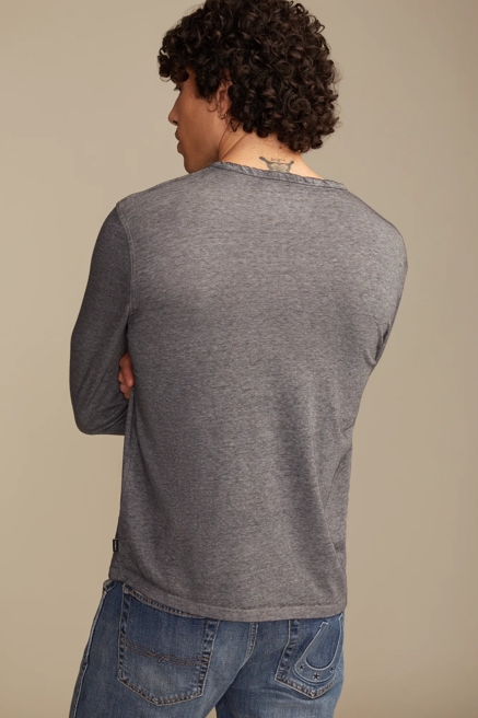 VENICE BURNOUT LONG SLEEVE NOTCH NECK TEE, image 3