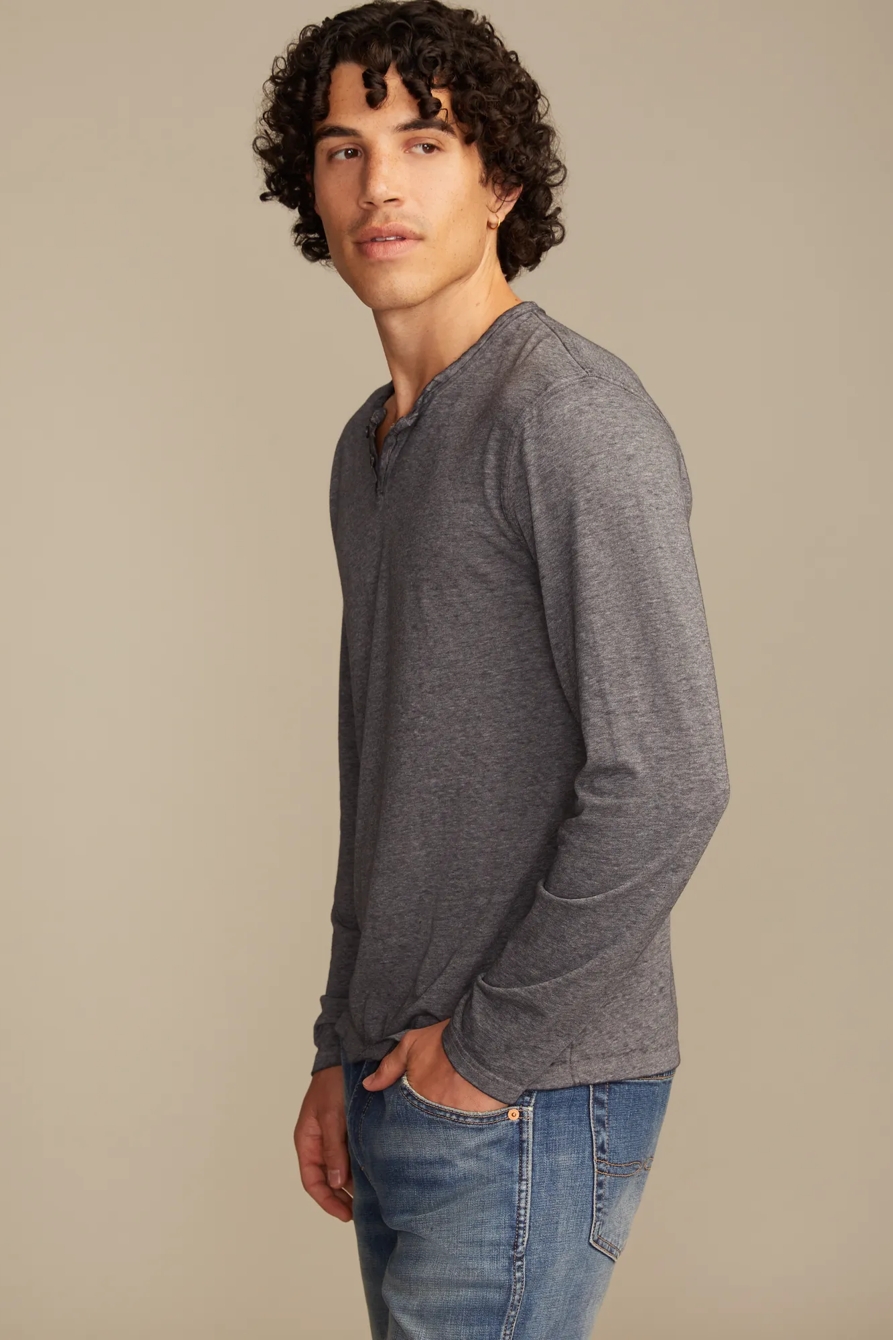 VENICE BURNOUT LONG SLEEVE NOTCH NECK TEE, image 4