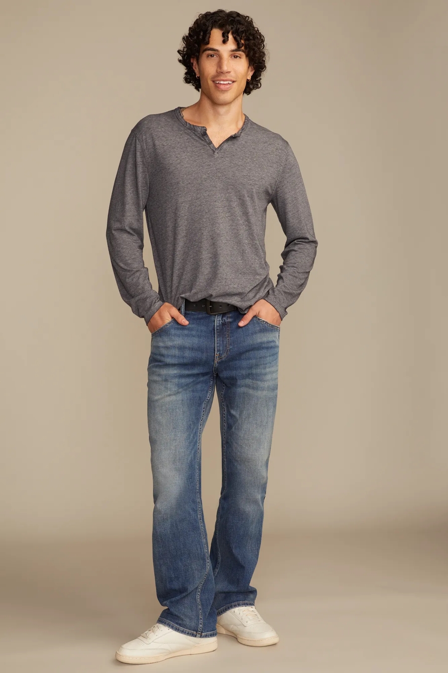 VENICE BURNOUT LONG SLEEVE NOTCH NECK TEE, image 5