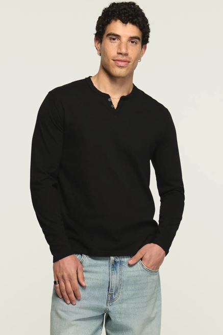 VENICE BURNOUT LONG SLEEVE NOTCH NECK TEE, image 1