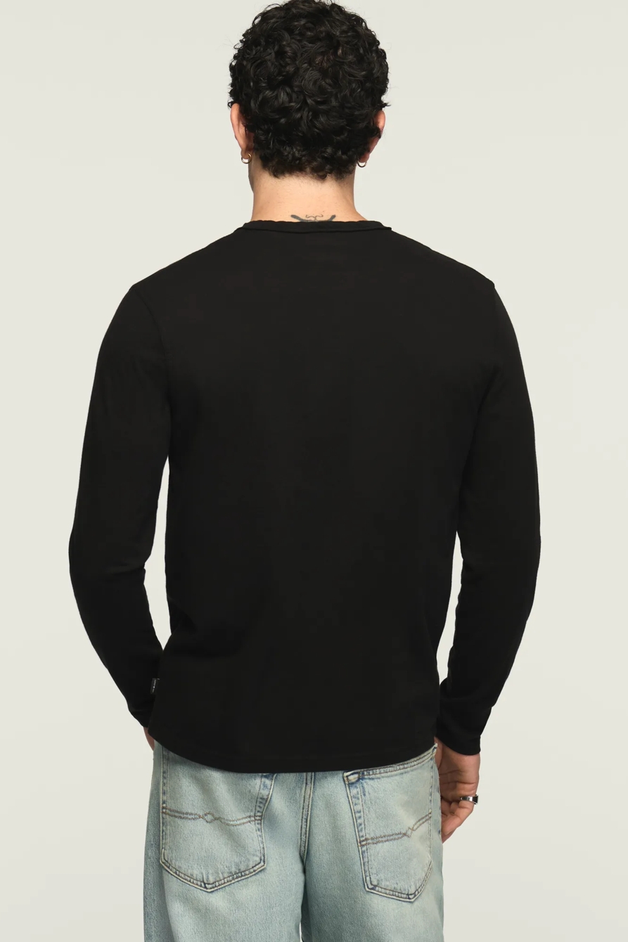 VENICE BURNOUT LONG SLEEVE NOTCH NECK TEE, image 3
