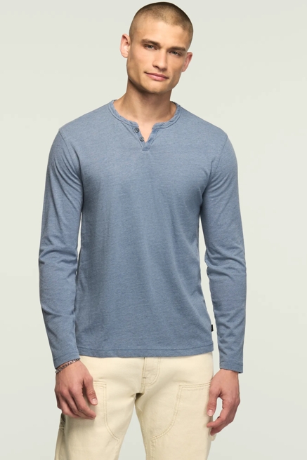 VENICE BURNOUT LONG SLEEVE NOTCH NECK TEE, image 1