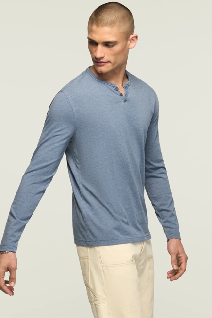 VENICE BURNOUT LONG SLEEVE NOTCH NECK TEE, image 4