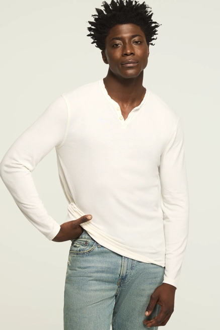 VENICE BURNOUT LONG SLEEVE NOTCH NECK TEE, image 1