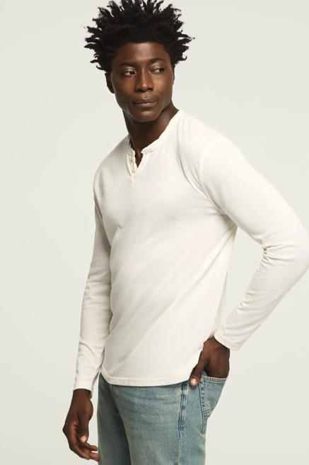 VENICE BURNOUT LONG SLEEVE NOTCH NECK TEE, image 4