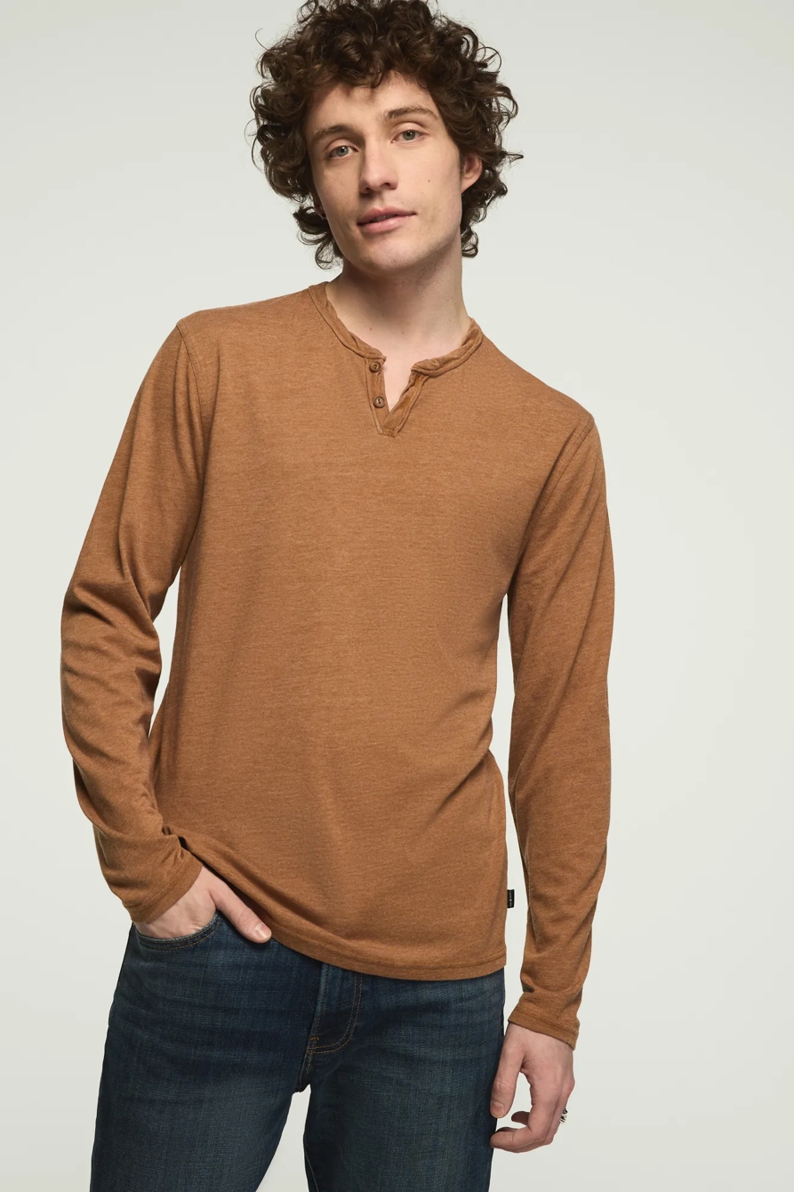 VENICE BURNOUT LONG SLEEVE NOTCH NECK TEE, image 1