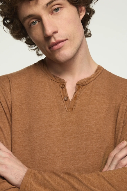 VENICE BURNOUT LONG SLEEVE NOTCH NECK TEE, image 2