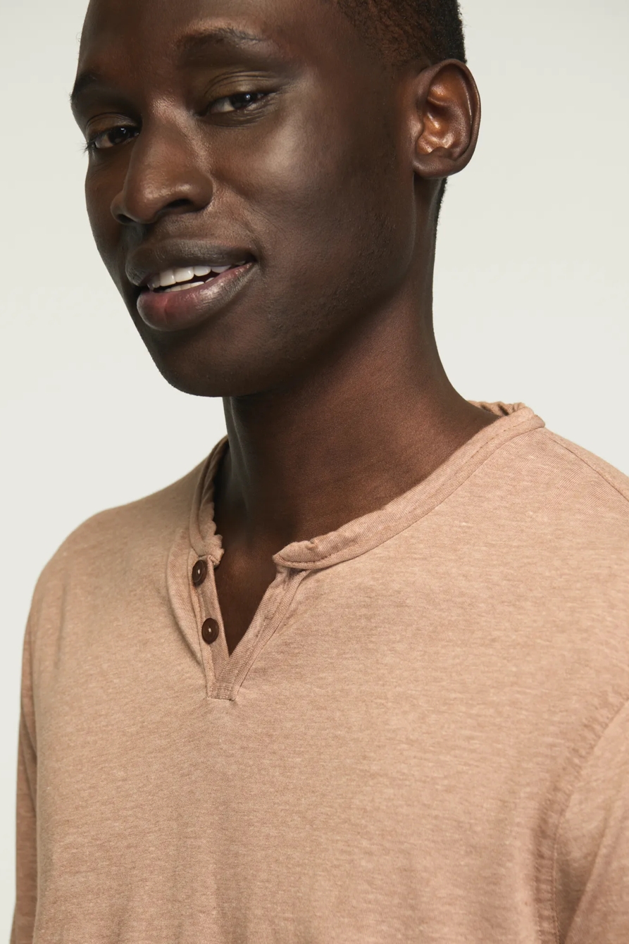 VENICE BURNOUT LONG SLEEVE NOTCH NECK TEE, image 2