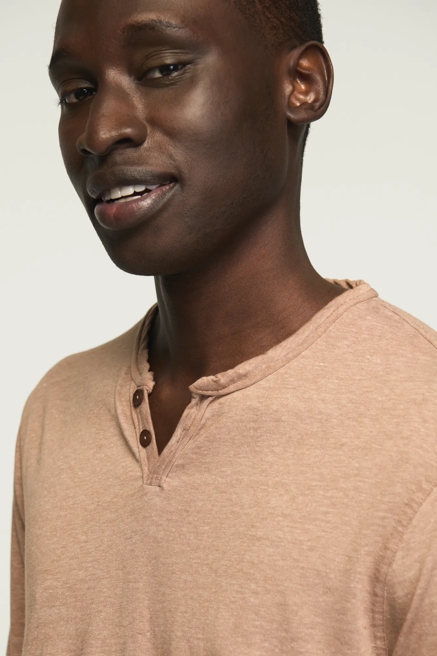 VENICE BURNOUT LONG SLEEVE NOTCH NECK TEE, image 2