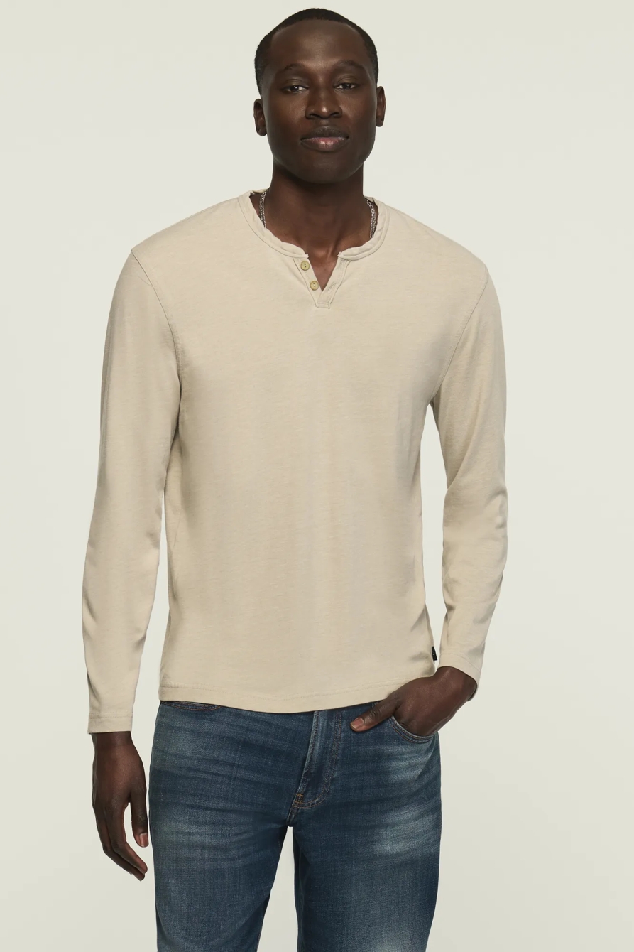 VENICE BURNOUT LONG SLEEVE NOTCH NECK TEE, image 1