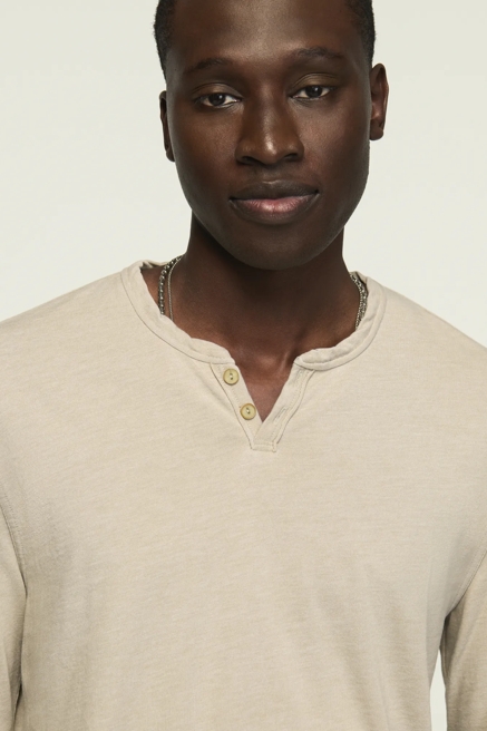 VENICE BURNOUT LONG SLEEVE NOTCH NECK TEE, image 2