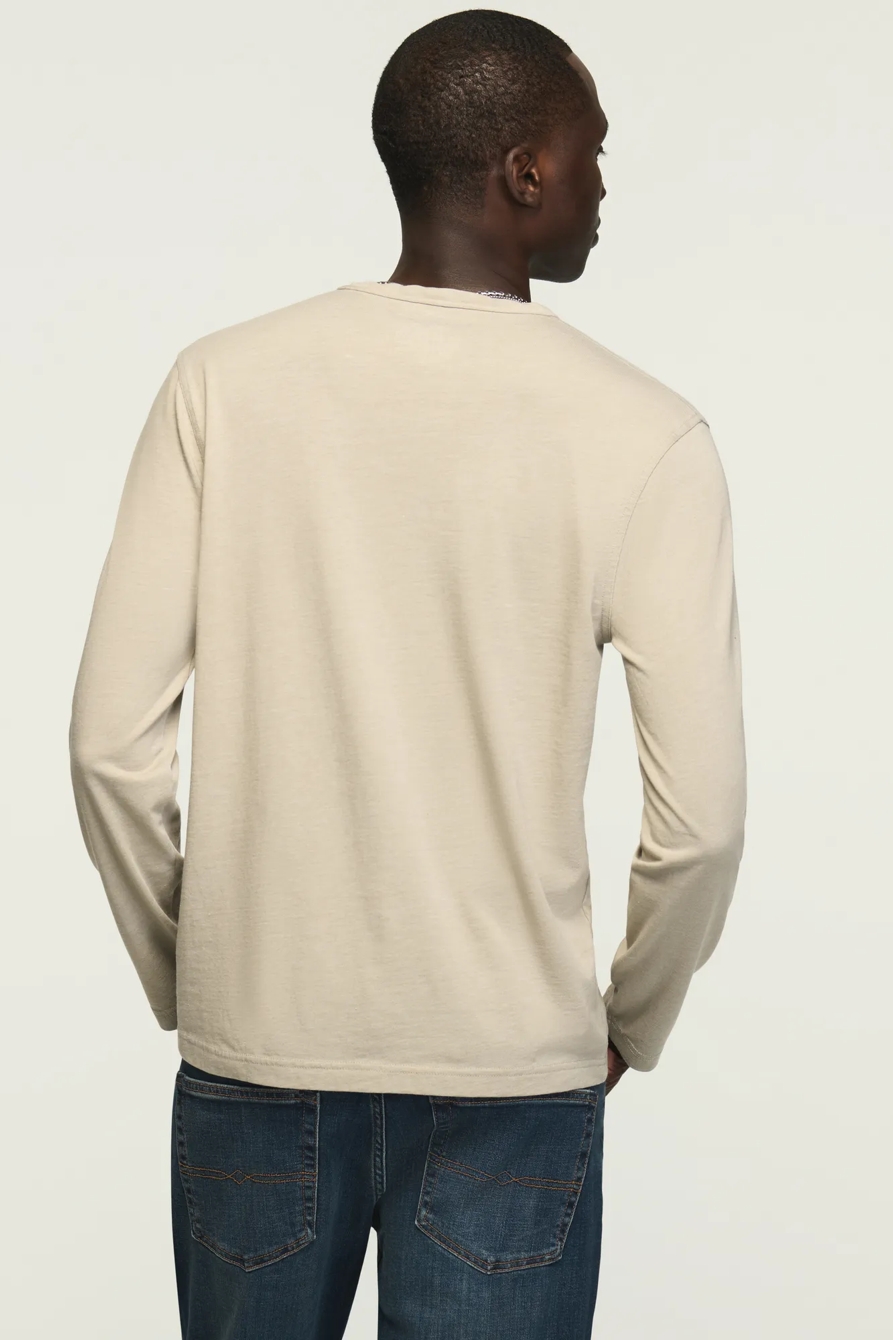 VENICE BURNOUT LONG SLEEVE NOTCH NECK TEE, image 3