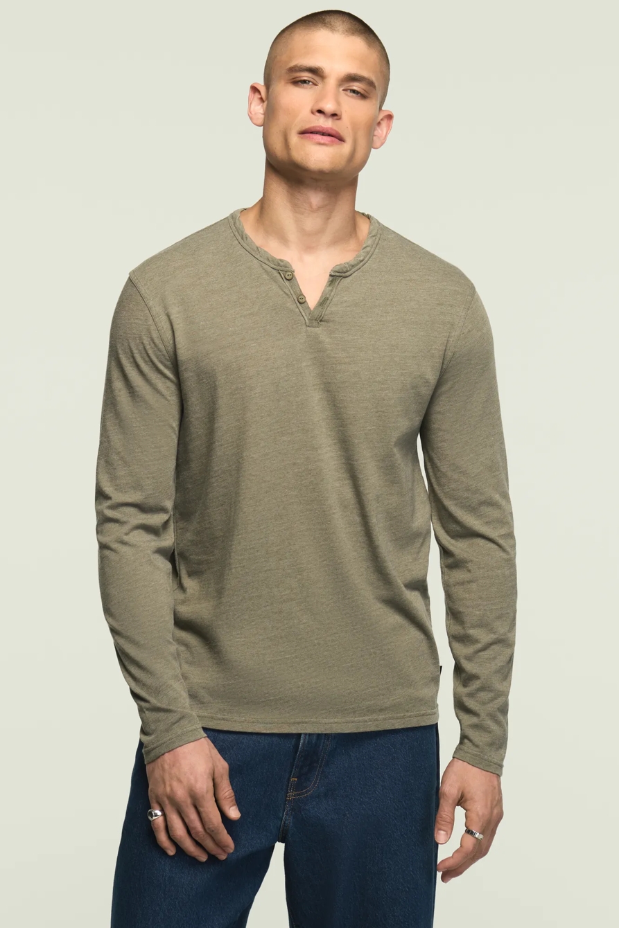 VENICE BURNOUT LONG SLEEVE NOTCH NECK TEE, image 1