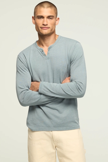 VENICE BURNOUT LONG SLEEVE NOTCH NECK TEE, image 1
