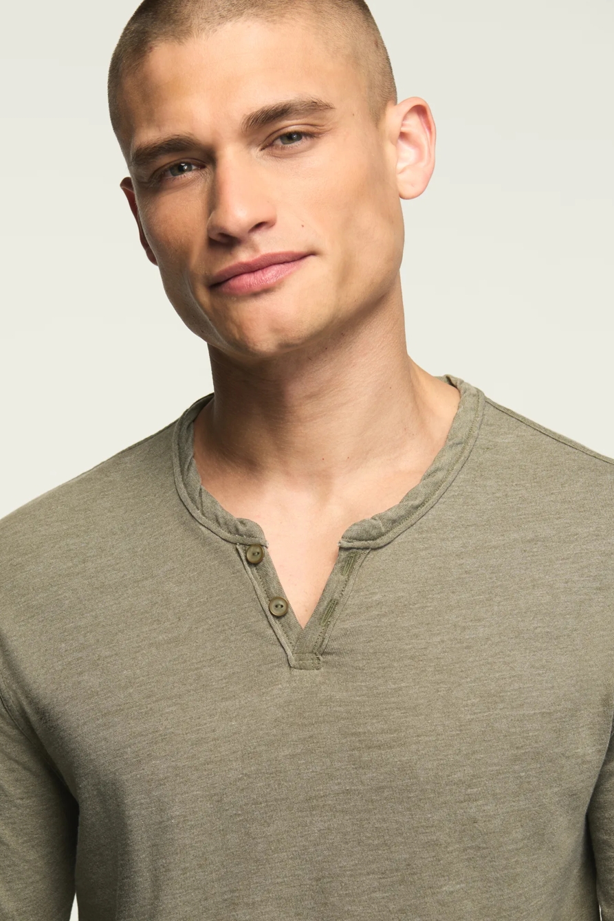 VENICE BURNOUT LONG SLEEVE NOTCH NECK TEE, image 2