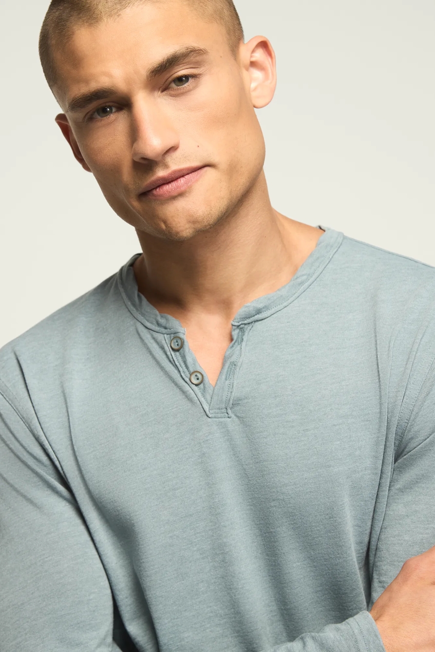 VENICE BURNOUT LONG SLEEVE NOTCH NECK TEE, image 2