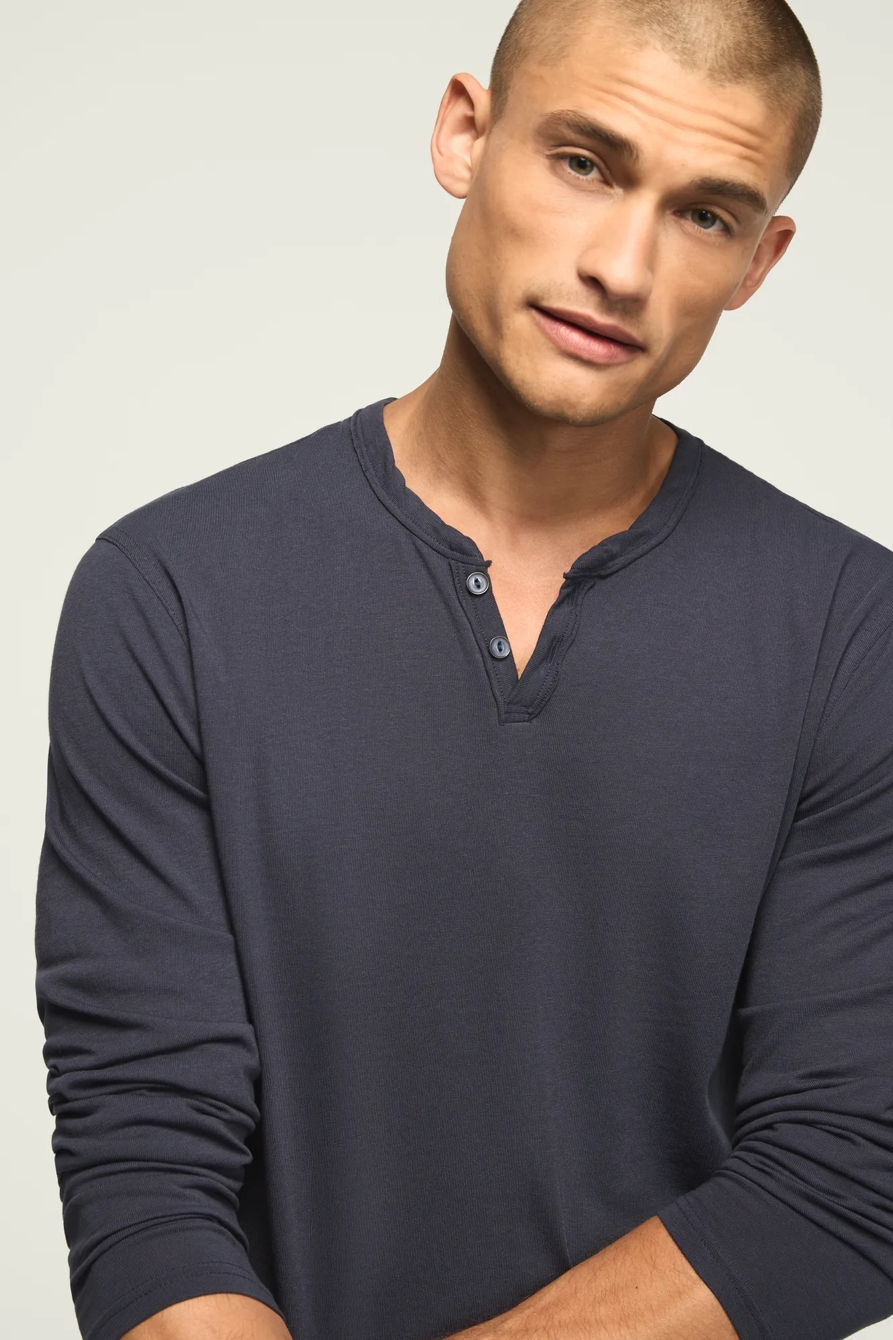 VENICE BURNOUT LONG SLEEVE NOTCH NECK TEE, image 2