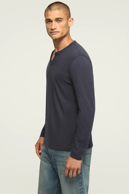 VENICE BURNOUT LONG SLEEVE NOTCH NECK TEE, image 4