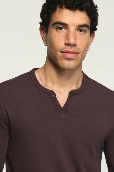 VENICE BURNOUT LONG SLEEVE NOTCH NECK TEE, image 2