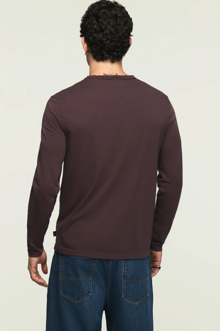VENICE BURNOUT LONG SLEEVE NOTCH NECK TEE, image 3