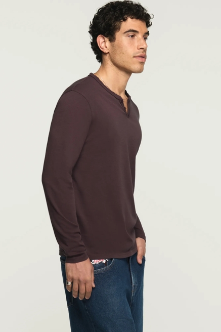 VENICE BURNOUT LONG SLEEVE NOTCH NECK TEE, image 4