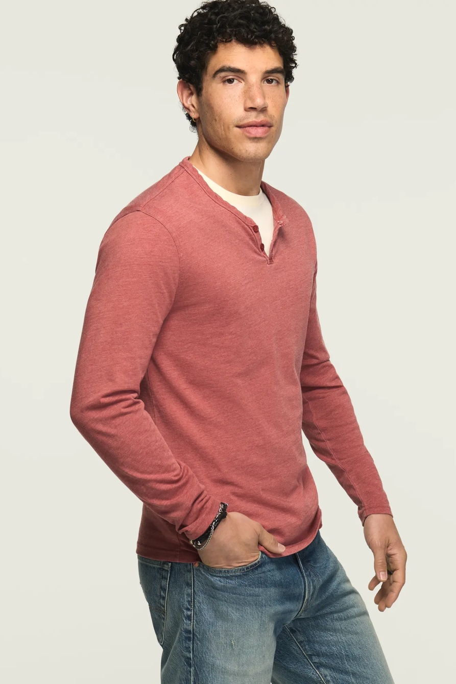 VENICE BURNOUT LONG SLEEVE NOTCH NECK TEE, image 4