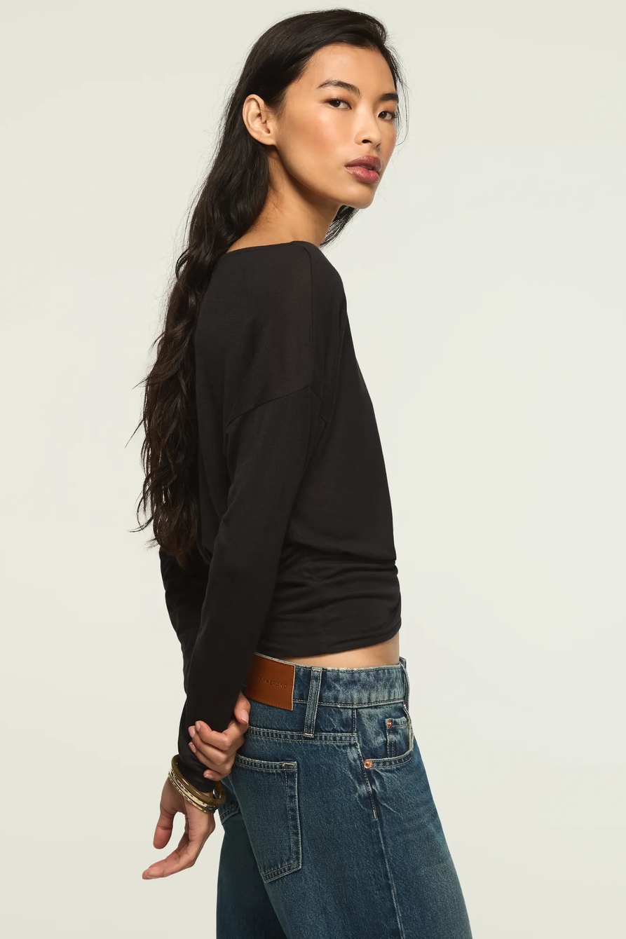 BRUSHED BOAT NECK BANDED TOP, image 4