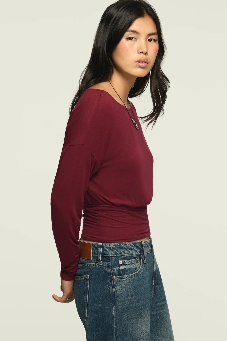 BRUSHED BOAT NECK BANDED TOP, image 4