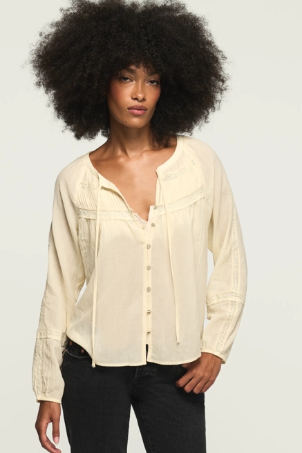 PINTUCK PEASANT BLOUSE, image 1