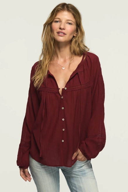 PINTUCK PEASANT BLOUSE, image 1